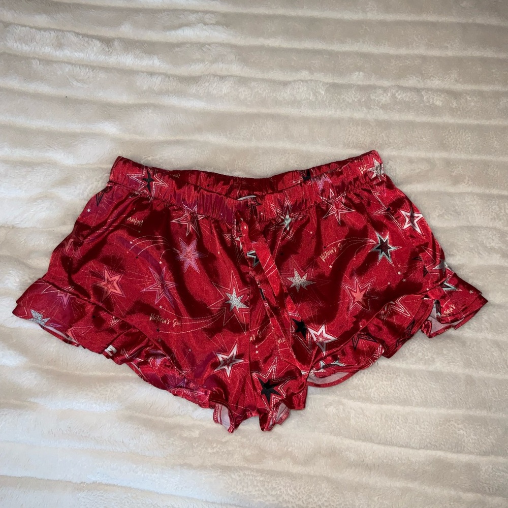 Victoria's Secret Red Star Satin Sleep Shorts